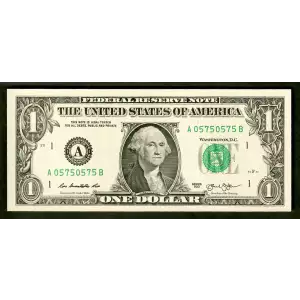 $1 2013 Green seal. Small Size $1 Federal Reserve Notes 3001-A