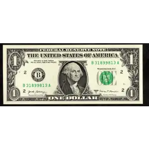 $1 2013 Green seal. Small Size $1 Federal Reserve Notes 3001-B