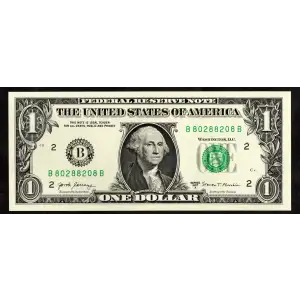 $1 2013 Green seal. Small Size $1 Federal Reserve Notes 3001-B