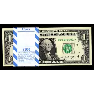 $1 2013 Green seal. Small Size $1 Federal Reserve Notes 3001-L*