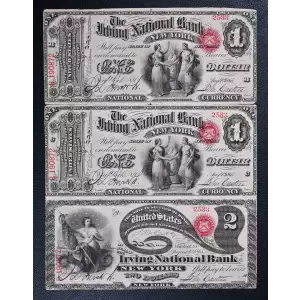 $1 Original red with rays, red serial no., without bank charter no. First Charter Period 380a