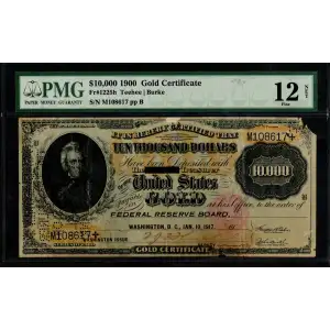 $10,000 1900 Small Red Gold Certificates 1225h (2)
