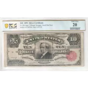 $10 1891 Small Red Silver Certificates 299