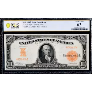 $10 1907 Gold Gold Certificates 1167