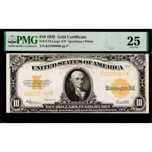 $10 1922 Gold Gold Certificates 1173