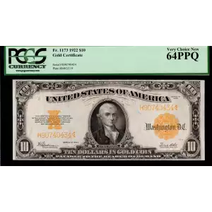 $10 1922 Gold Gold Certificates 1173 (2)