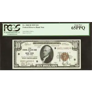 $10 1929 brown seal Small Federal Reserve Bank Notes 1860-B