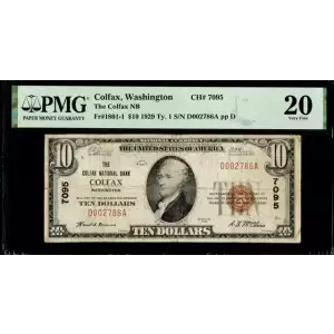 $10 1929 small brown seal. Small National Bank Notes 1801-1