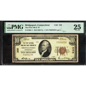 $10 1929 small brown seal. Small National Bank Notes 1801-1