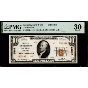 $10 1929 small brown seal. Small National Bank Notes 1801-2
