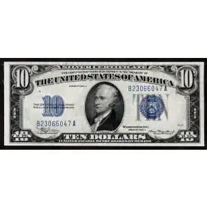 $10 1934-A blue seal. Small Silver Certificates 1702