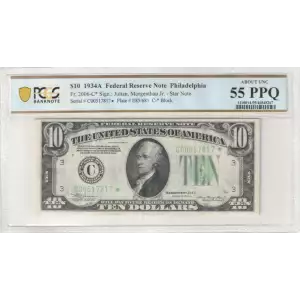 $10 1934-A.  Small Size $10 Federal Reserve Notes 2006-C*