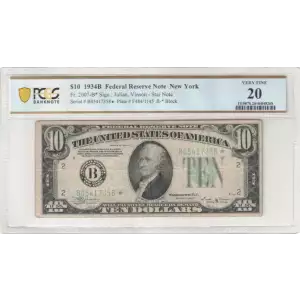 $10 1934-B.  Small Size $10 Federal Reserve Notes 2007-B*
