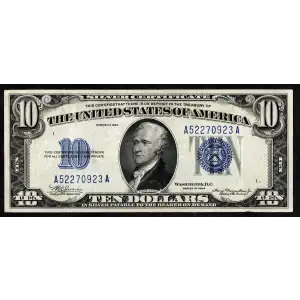 $10 1934 blue seal. Small Silver Certificates 1701 (2)