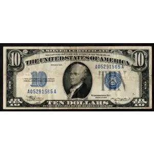 $10 1934 blue seal. Small Silver Certificates 1701 (2)