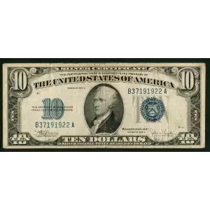 $10 1934-C blue seal. Small Silver Certificates 1704