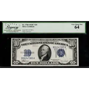 $10 1934-C blue seal. Small Silver Certificates 1704
