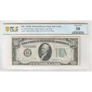 $10 1934-D.  Small Size $10 Federal Reserve Notes 2009-B*