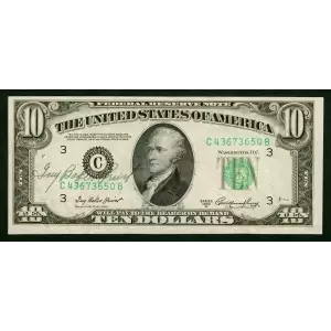 $10 1950-A.  Small Size $10 Federal Reserve Notes 2011-C