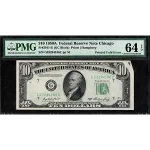 $10 1950-A.  Small Size $10 Federal Reserve Notes 2011-G