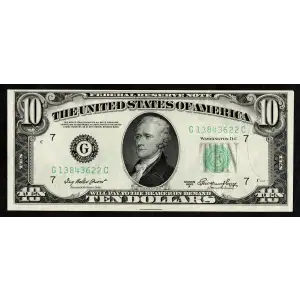 $10 1950-A.  Small Size $10 Federal Reserve Notes 2011-G