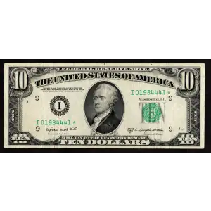 $10 1950-C.  Small Size $10 Federal Reserve Notes 2013-I*