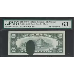 $10 1969-C. Treasury seal. Small Size $10 Federal Reserve Notes 2021-G