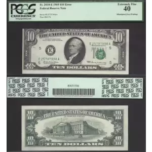 $10 1969 Treasury seal. Small Size $10 Federal Reserve Notes 2018-E