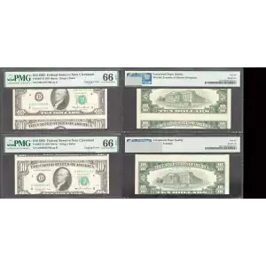 $10 1985 Treasury seal. Small Size $10 Federal Reserve Notes 2027-D