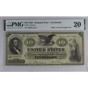 $10   Legal Size Notes The Demand Notes of 1861 9