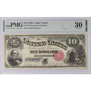 $10  Small Red, scalloped Legal Tender Issues 110