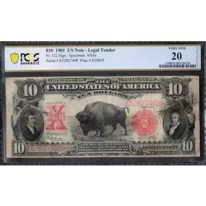 $10  Small Red, scalloped Legal Tender Issues 122