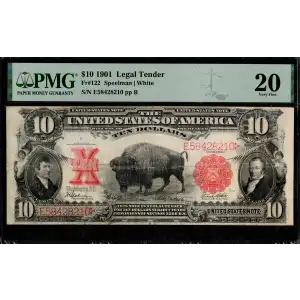 $10 Small Red, scalloped Legal Tender Issues 122