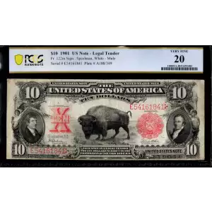 $10  Small Red, scalloped Legal Tender Issues 122m