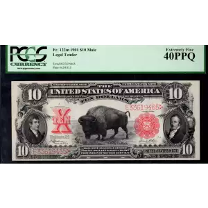 $10  Small Red, scalloped Legal Tender Issues 122m
