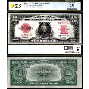 $10  Small Red, scalloped Legal Tender Issues 123