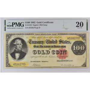 $100 1882 Small Red Gold Certificates 1210