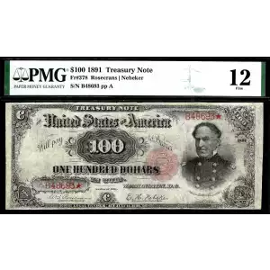 $100 1891 Small Red Treasury or Coin Notes 378