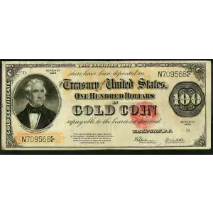 $100 1922 Small Red Gold Certificates 1215