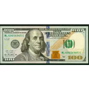 $100 2013  Small Size $100 Federal Reserve Notes 2188-L