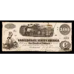 $100   Issues of the Confederate States of America CS-39
