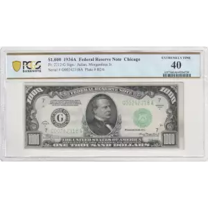$1,000 1934-A.  High Denomination Notes 2212-G (2)