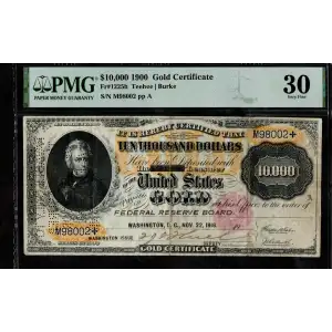$10,000 1900 Small Red Gold Certificates 1225h