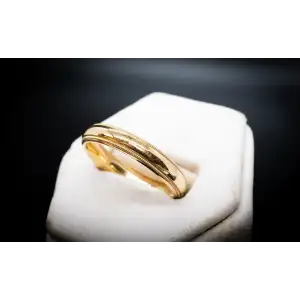 14k Yellow Gold Milgrain Comfort Fit Wedding Band Mens Man's Solid
