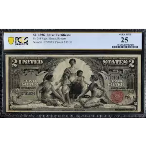 $2 1896 Small Red Silver Certificates 248