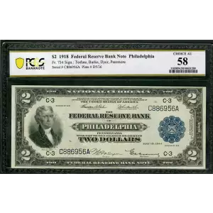 $2 1918  Federal Reserve Bank Notes 754