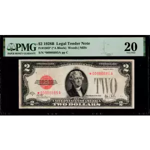 $2 1928-B red seal. Small Legal Tender Notes 1503* (2)