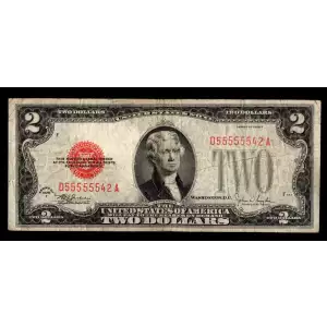 $2 1928-F red seal. Small Legal Tender Notes 1507