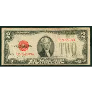 $2 1928-G red seal. Small Legal Tender Notes 1508