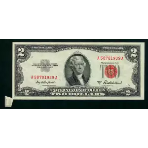 $2 1953-A red seal. Small Legal Tender Notes 1510